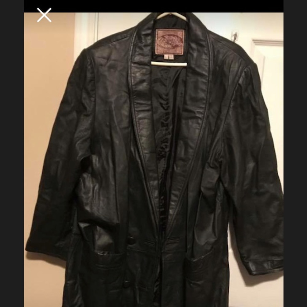 International leather full length women’s coat